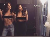 Emily Ratajkowski i Kim Kardashian kuszą razem topless